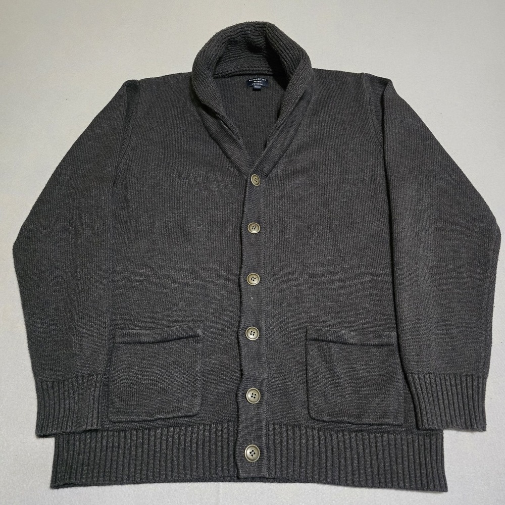 Matchstick Mens 3XL Charcoal Gray Cardigan Sweater Shawl Neck Button Up Ribbed